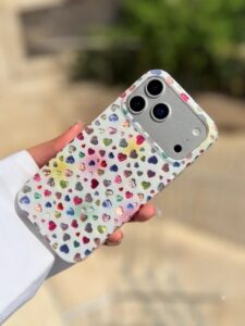 قاب طرح قلب قلبی رنگی گوشی آیفون 14 پرو