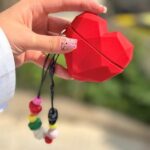 کاور ایرپاد طرح قلب قرمز سه بعدی با آویز