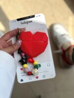 کاور ایرپاد طرح قلب قرمز سه بعدی با آویز
