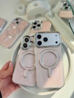 قاب شاینی صورتی Mag Safe