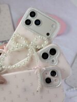 قاب Pink Bow پاپیون با آویز (کدC2276)